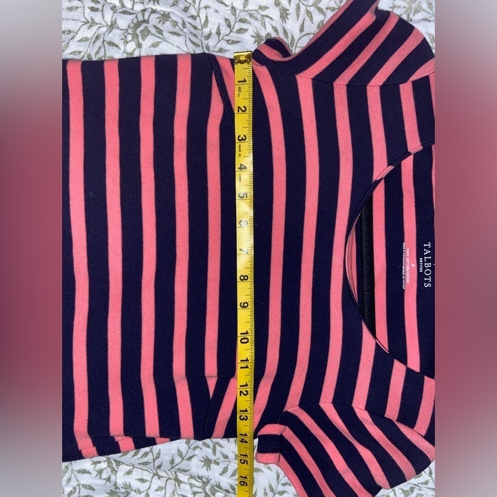Talbots Women’s Petite Small Pink and Blue Striped Dress - Picture 5 of 6